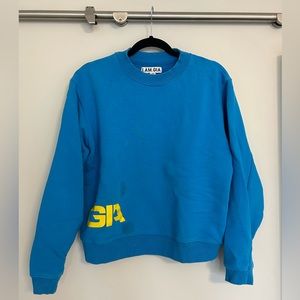 I.AM.GIA. Blue crewneck with yellow detail